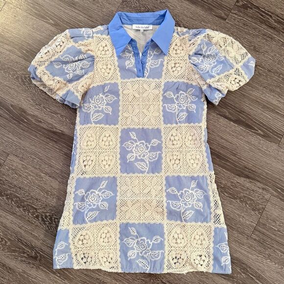 Sofie The Label Dresses & Skirts - Sofie the Label Sydney Blue Knit Patchwork Mini Dress